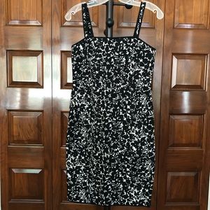 Ann Taylor Black and White Floral Mini Dress